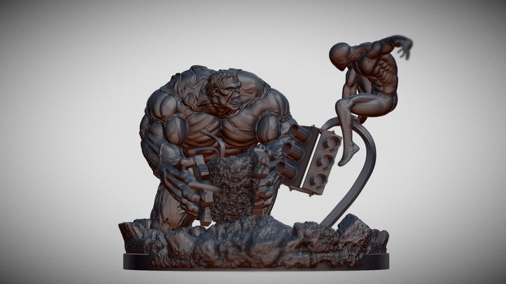 Hulk_vs_Spiderman_001 3D Model