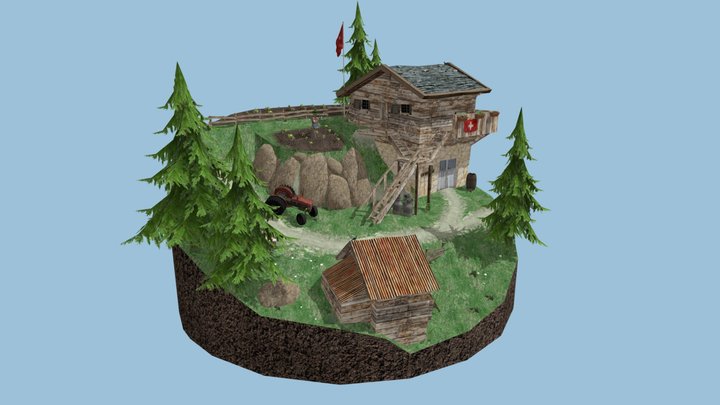 DAE Diorama retake – Small farm 3D Model