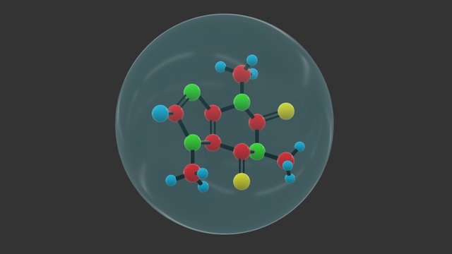 Caffeine Molecule 3D Model