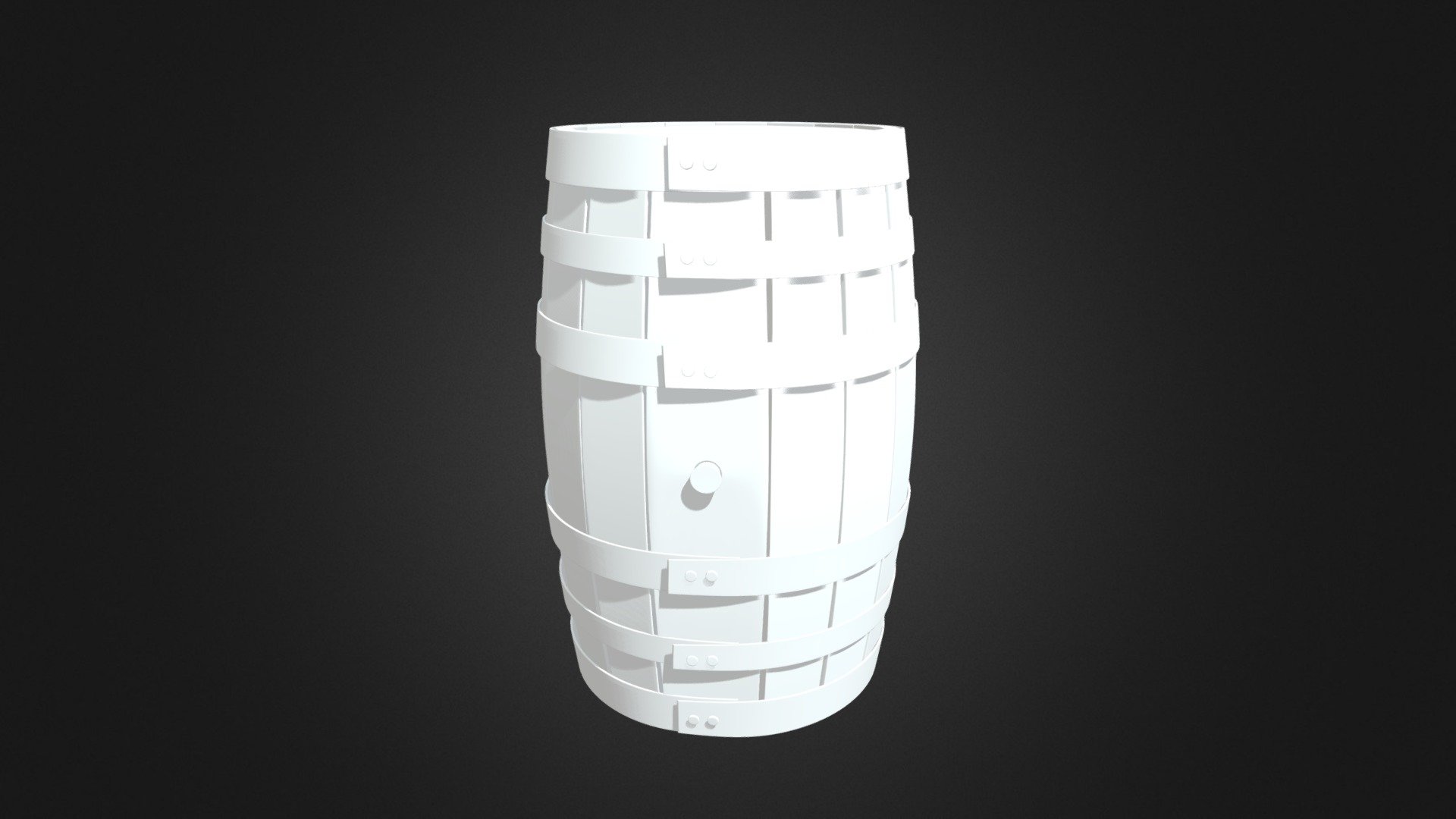 Wood Barrel High Poly 3d Model