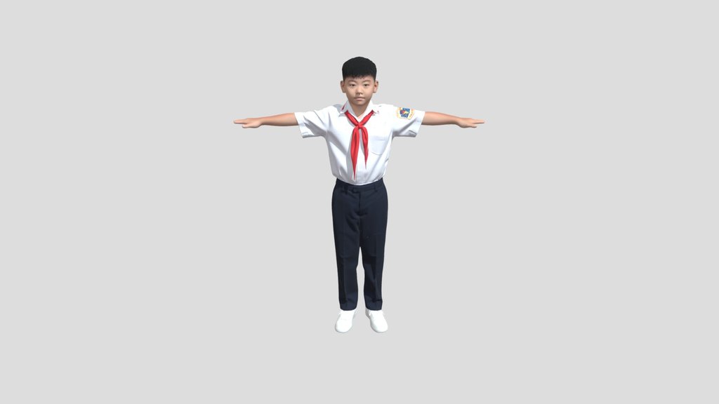 Young Scout in Uniform with Red Neckerchief