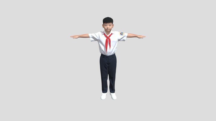 Young Scout in Uniform with Red Neckerchief