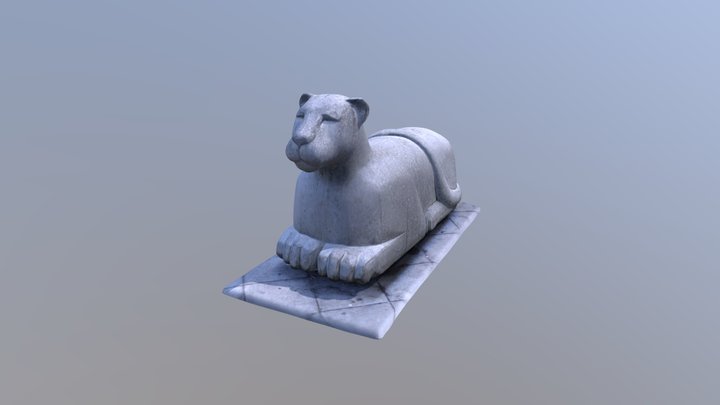 Sweden Lioness Statue, car stopper 3D Model