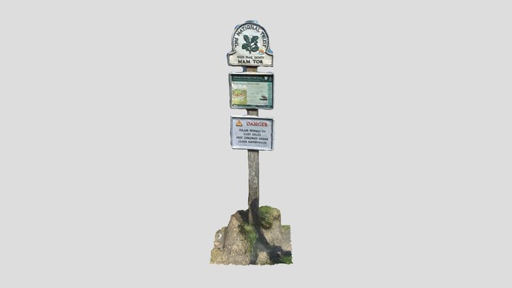 Mam Tor Sign - Photogrammetry 3D Model