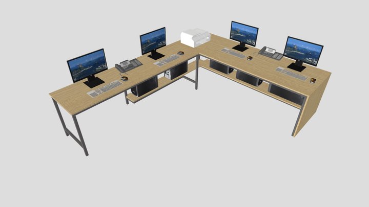 경비실가구3000-2400-720 3D Model