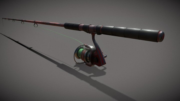 Telescopic Fishing Rod And Reel Rigged 3D Model - TurboSquid 1871195
