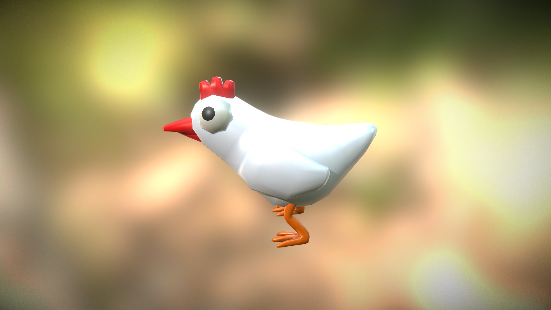 3D model Chicken - This is a 3D model of the Chicken. The 3D model is about a white and red bird.