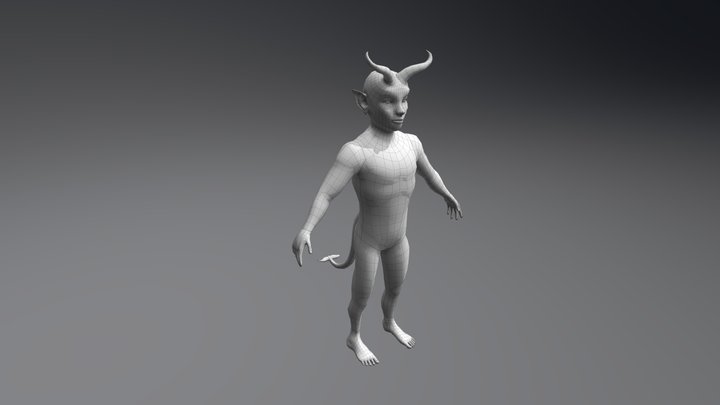 Gnome Tiefling Character Model 3D Model