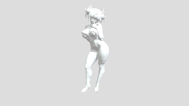 Anime girl character with short blonde 3D Model