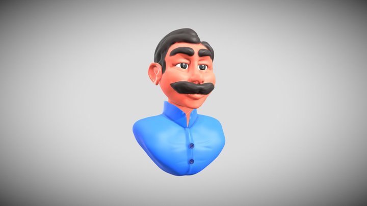Monsieur Mustache 3D Model