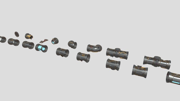 Pipe THERMIC PLASMA CONDUITS Warhammer 3D Model