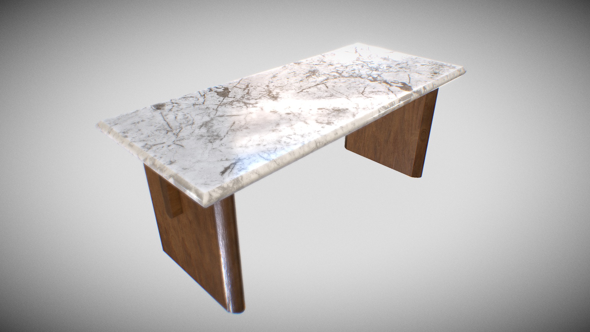 3D model Marble Table 01 - This is a 3D model of the Marble Table 01. The 3D model is about a wooden table covered in snow.