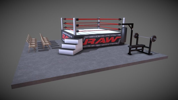 Wrestling Ring Scene (WWE Fan Art) 3D Model