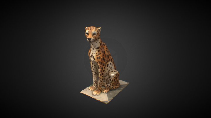 Cheetah ghepardo sculpture modern 3d scan 3D Model