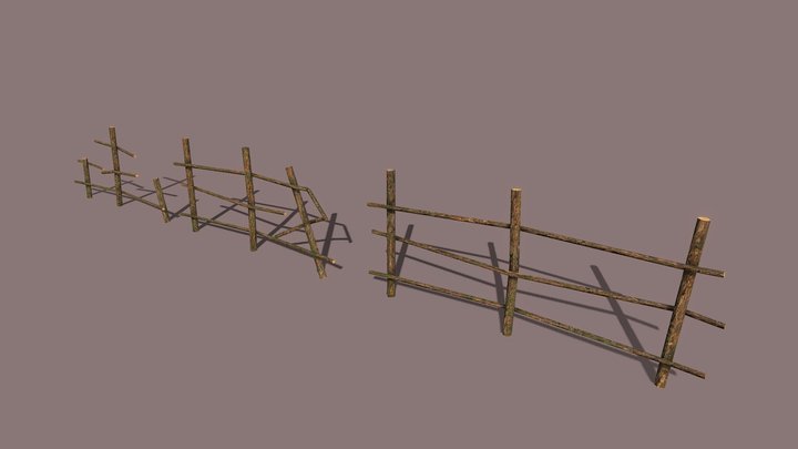 Medival modular fence 3D Model