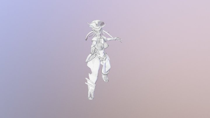 Alien Pirate Girl 3D Model