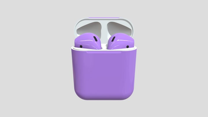 AirPods 2 Purple 3D Model