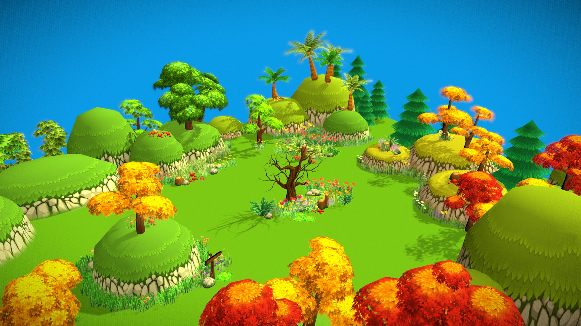 Cartoon Forest - 3D model by souchenki (@souchenki) [ee347fc]