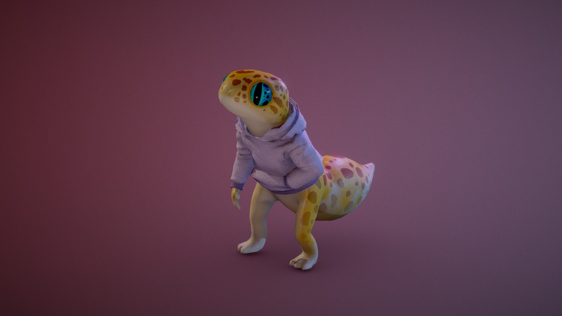 Comfy Gecko with Hoodie - 3D model by anemonidolaon [ee35b30] - Sketchfab