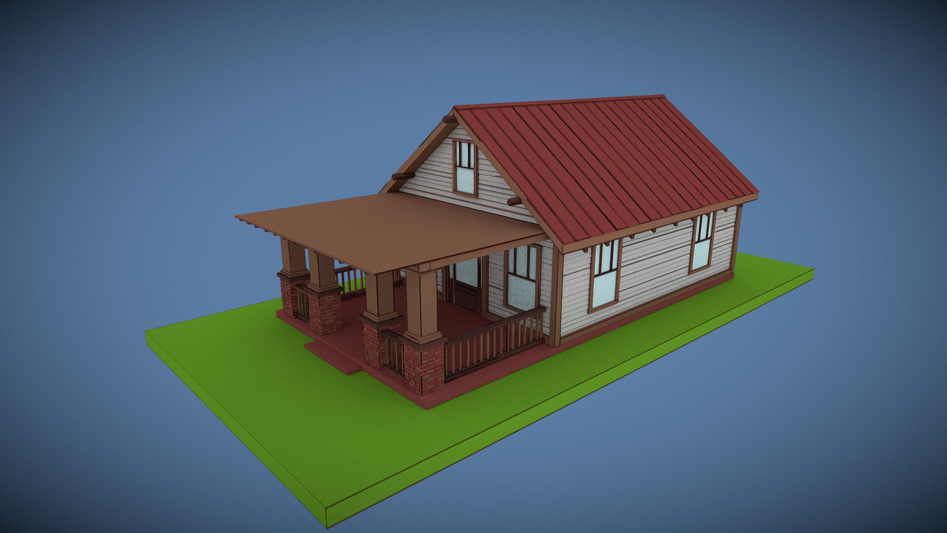 Bungalow - 3D model by Jen S Abbott (@jsabbott) [ee3692a] - Sketchfab