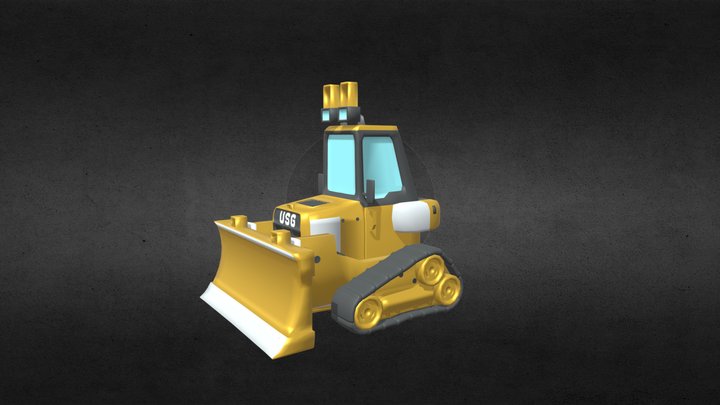 HoloDrift - Pekora Construction Bulldozer 3D Model