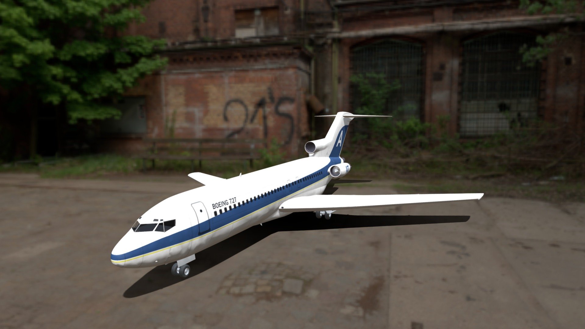 Airplane Boeing 727 - Download Free 3D model by zairiq-123 [ee3d354 ...
