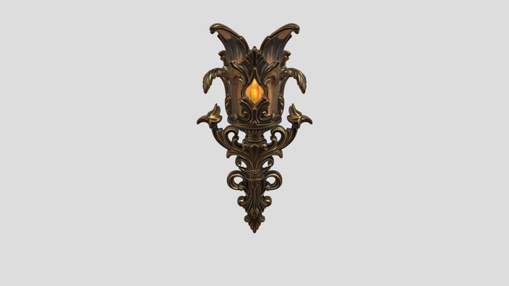 Gilded Flame Sconce – Free 3D Model STL