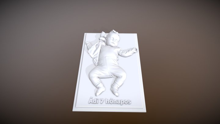 Ádámka 7 hónapos plakett 3D Model