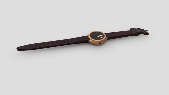 Brown Leather Watch 3D Model