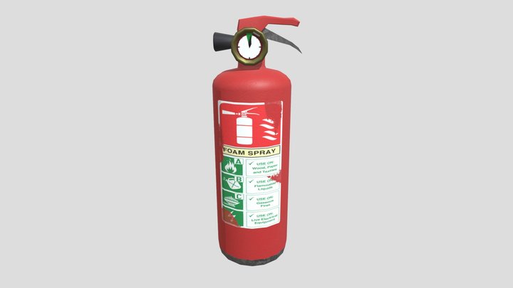 Handheld Fire Extinguisher 3D Model
