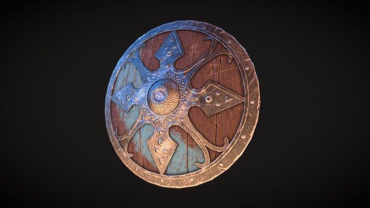 Viking's Shield Low Poly 3D Model