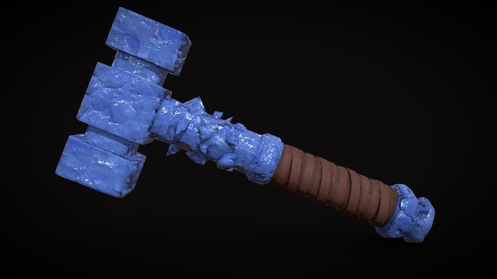 Ice Hammer - Fantasy Weapon – Gratis 3D-model STL