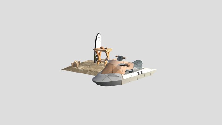 By the ocean - Unwrap 2 More detailed props 3D Model