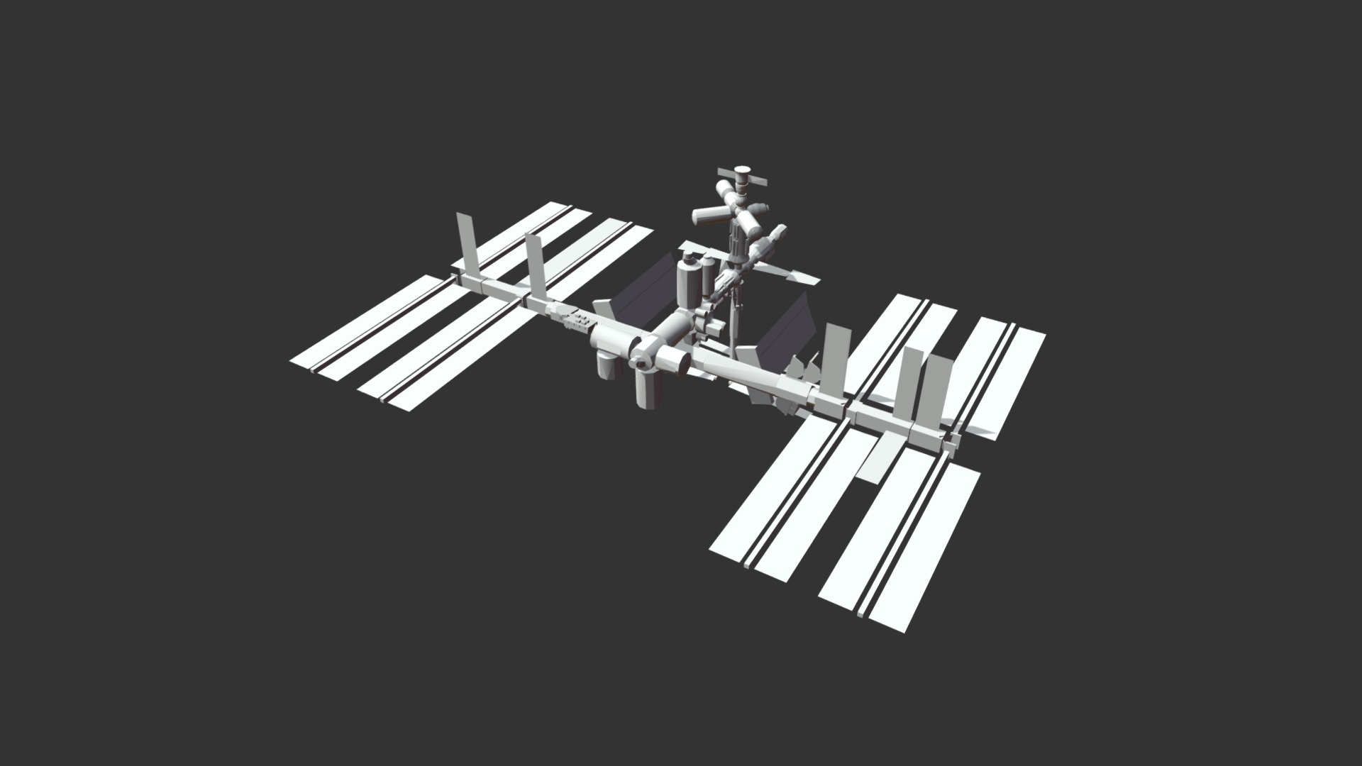 3D model International Space Station - This is a 3D model of the International Space Station. The 3D model is about a black and white logo.