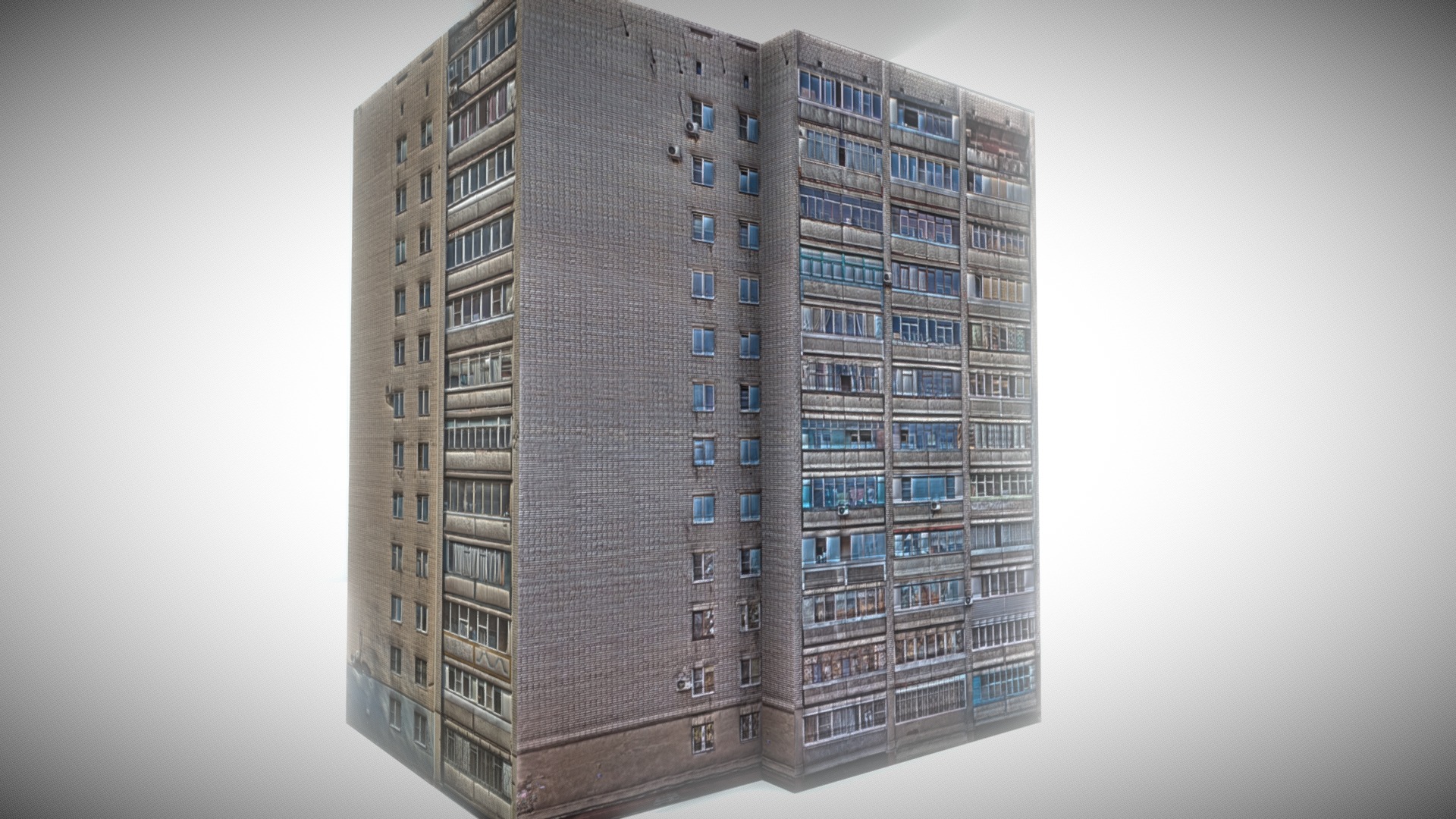 3D model Russian Building 4k texture low-poly game model - This is a 3D model of the Russian Building 4k texture low-poly game model. The 3D model is about a tall building with many windows.