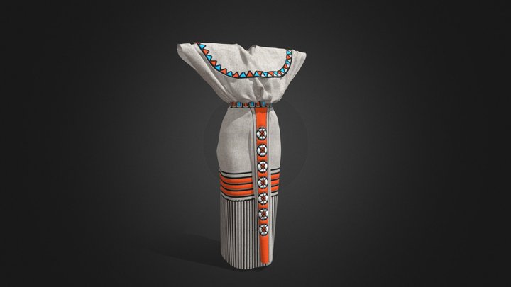 Punic Dress of a woman playing tambourine 3D Model