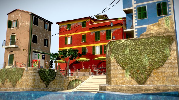 Cityscene Cinque Terre 3D Model