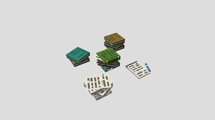 Half-Life in Minecraft. office book 3D Model