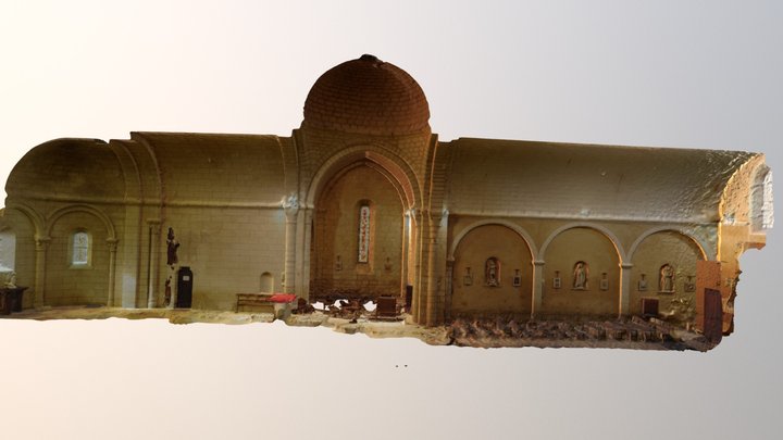 Eglise de Chazelles (Charente) - interieur 3D Model