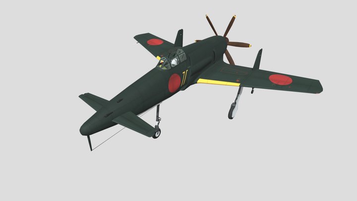 日本帝国海軍 18試局地戦闘機 震電 IJN J7W1 Shinden 3D Model
