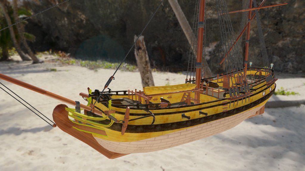 Pirate Ketch - 3D model by wolfpackgamesco [ee49f98] - Sketchfab