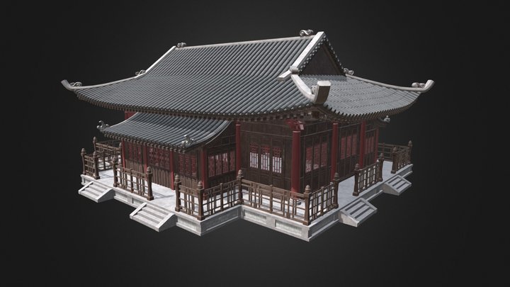 Procedural asian architecture test 4 – Modello 3D gratuito STL
