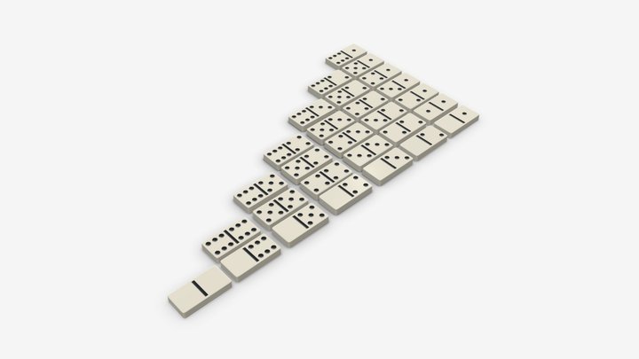 Dominoes Tile Set Table Strategy Game 3D Model