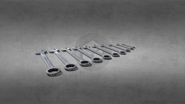 Tools / Series Of Combination Wrench Tools – Kostenloses 3D-Modell STL