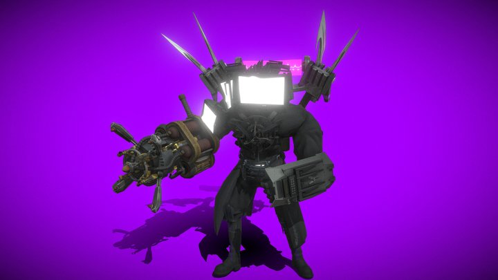 damaged tv titan 2.0 3D Model