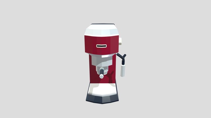 Low Poly Coffee Machine 3D Model