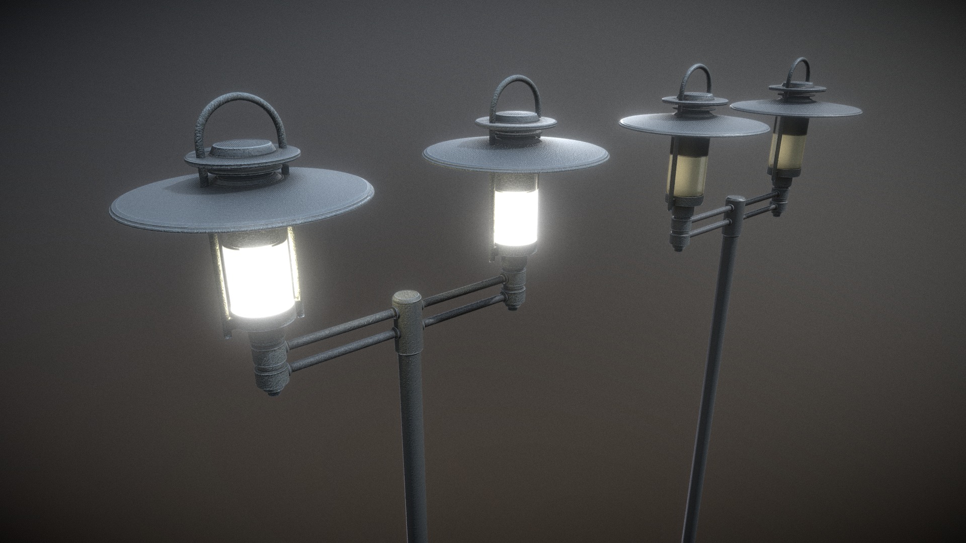 3D model Street Light (4) (High-Poly Version) - This is a 3D model of the Street Light (4) (High-Poly Version). The 3D model is about a group of light bulbs.