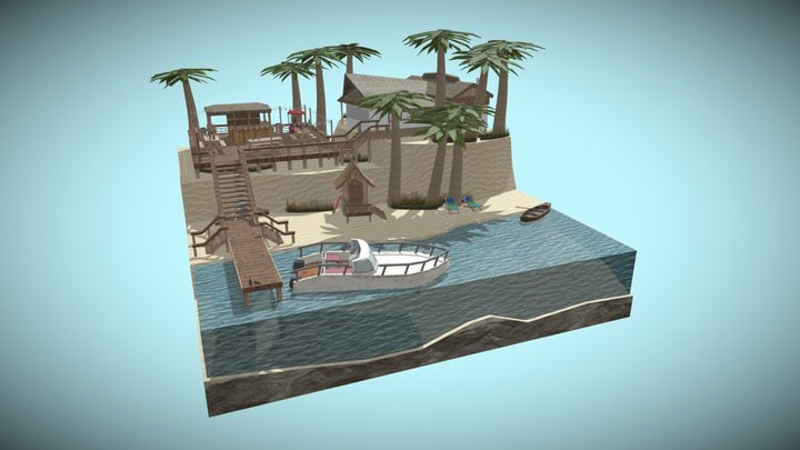 DAE Diorama - By The Ocean 3D Model