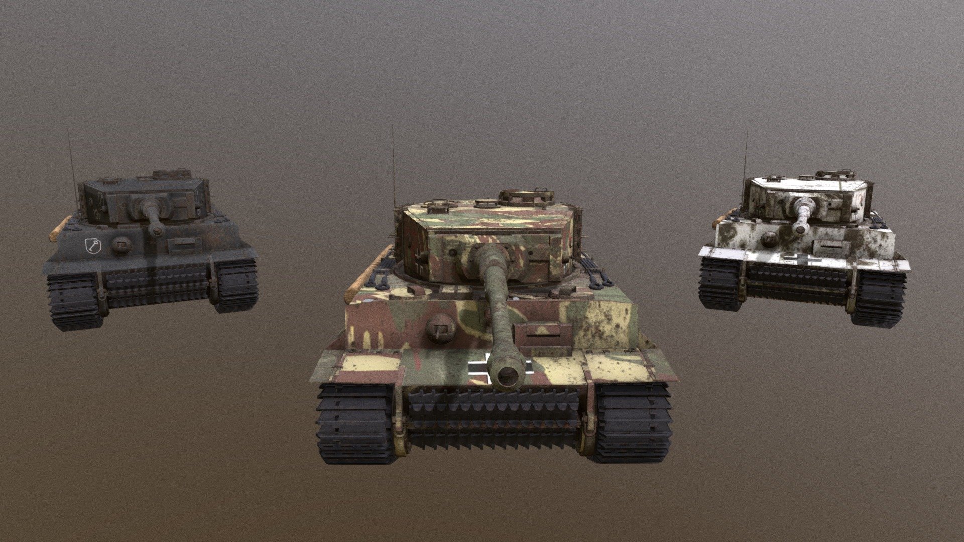 Panzerkampfwagen VI Tiger 3x camo - Buy Royalty Free 3D model by Thomas ...