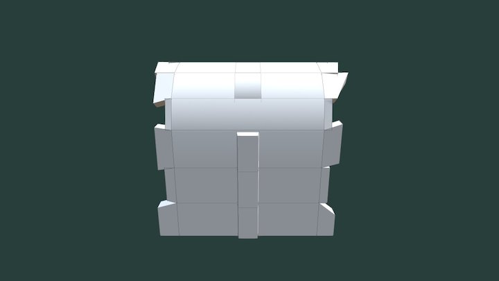 Treasure chest wireframe 3D Model